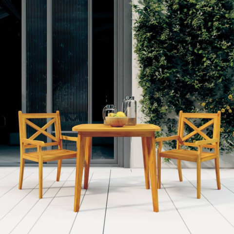 Table de jardin 85x85x75 cm bois d'acacia solide