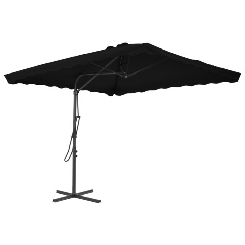 Parasol d'extérieur avec mât en acier 250 x 250 x 230 cm noir helloshop26 02_0008205