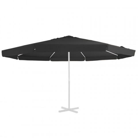 Tissu de remplacement pour parasol d'extérieur noir 500 cm