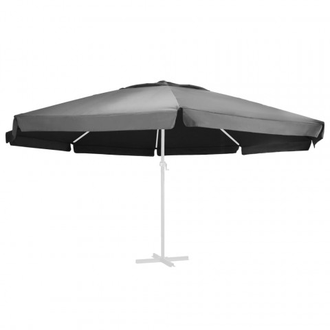 Tissu de remplacement pour parasol d'extérieur anthracite 600cm