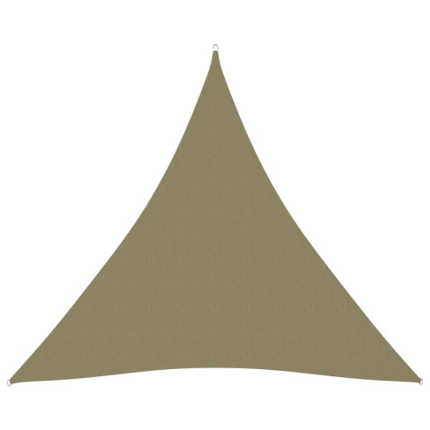 Voile toile d'ombrage parasol tissu oxford triangulaire 4 x 4 x 4 m beige 