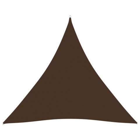 Voile de parasol tissu oxford triangulaire 5x5x5 m marron