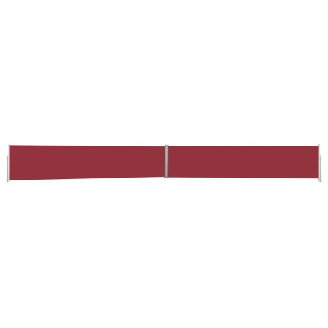 Auvent paravent store brise-vue latéral rétractable de patio jardin terrasse balcon protection visuelle écran 170 x 1200 cm rouge helloshop26 02_0007308