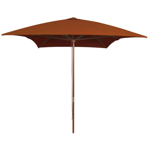 Parasol d'extérieur avec mât en bois 200 x 300 cm orange helloshop26 02_0008261