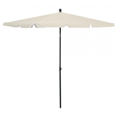 Parasol de jardin avec mât 210x140 cm sable