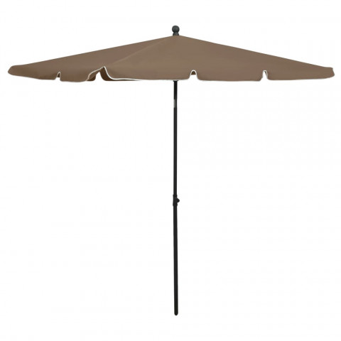 Parasol de jardin avec mât 210x140 cm taupe