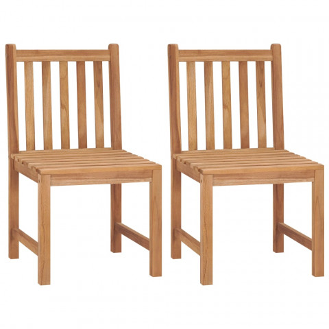 Chaises de jardin 2 pcs bois de teck solide