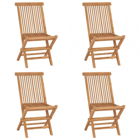 Chaises de jardin pliables 4 pcs bois de teck massif