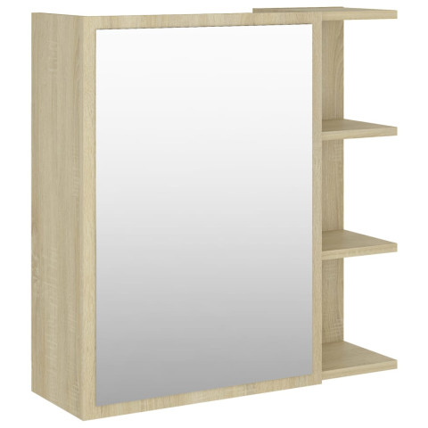 Armoire à miroir de bain 62,5 x 20,5 x 64 cm aggloméré chêne helloshop26 02_0006684