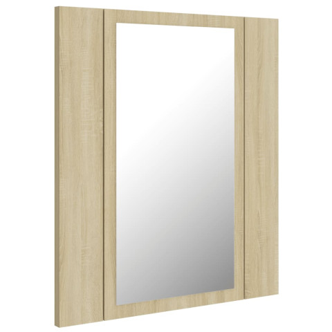 Armoire à miroir à led de bain 40 x 12 x 45 acrylique beige helloshop26 02_0006746