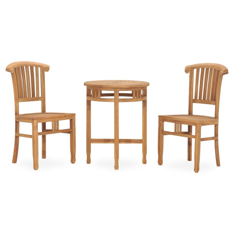 Ensemble de salle à manger de jardin 3 pcs bois de teck solide