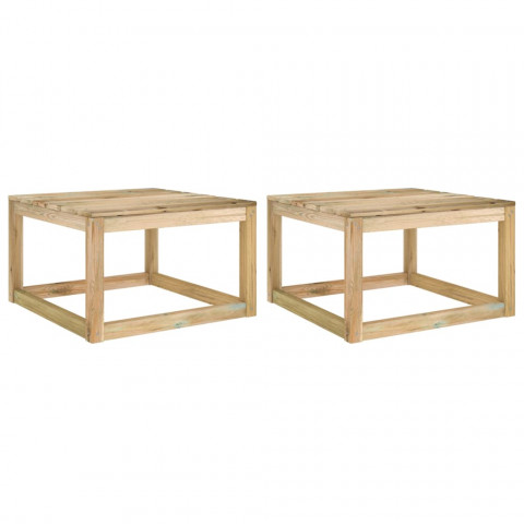 Tables palette de jardin 2pcs 60x60x36,5cm bois de pin imprégné