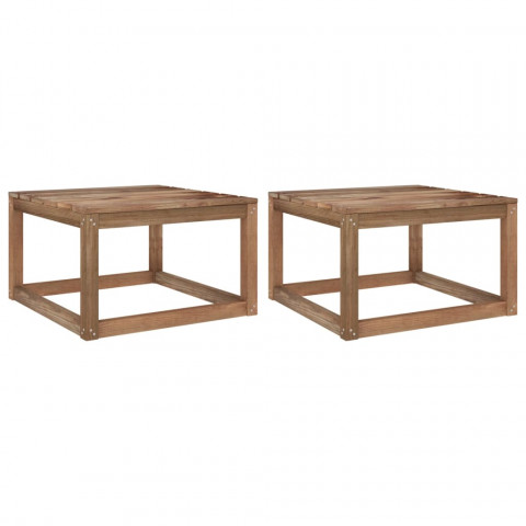 Tables palette de jardin 2pcs 60x60x36,5cm bois de pin imprégné