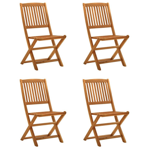 Chaises de jardin pliables 4 pcs bois d'eucalyptus massif