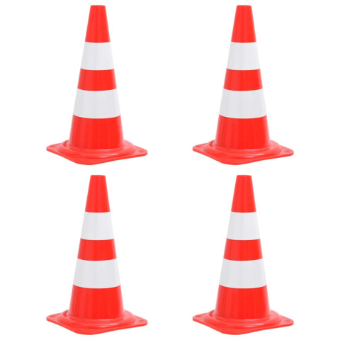 Cônes de signalisation réfléchissants 4 pcs rouge et blanc 50cm