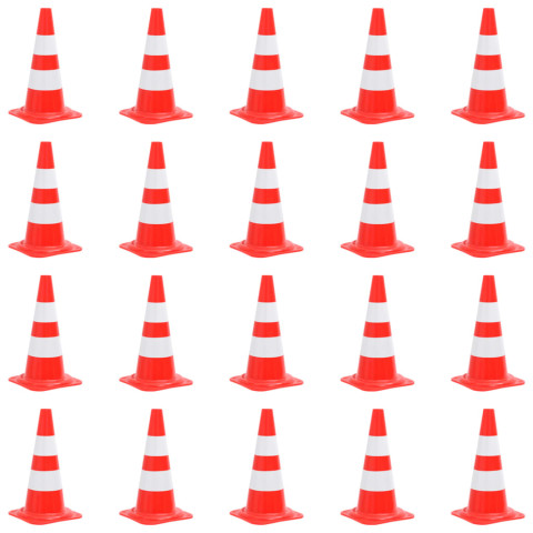 Cônes de signalisation réfléchissants 20pcs rouge et blanc 50cm