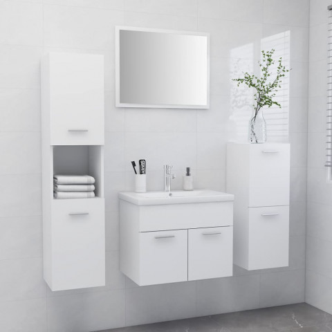 Ensemble de meubles de salle de bain blanc aggloméré