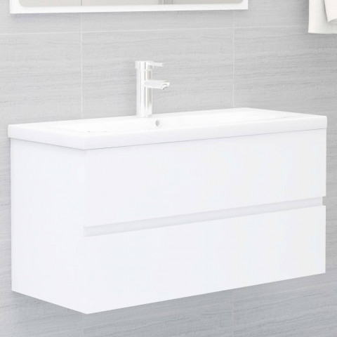 Armoire avec lavabo intégré blanc aggloméré