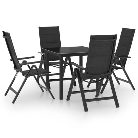 Ensemble de salle à manger de jardin 5 pcs aluminium anthracite