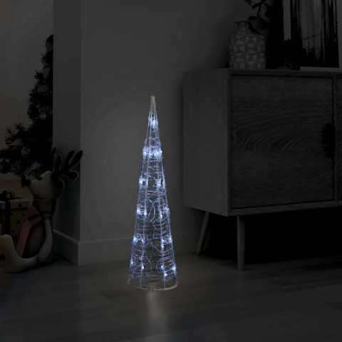  Cône lumineux décoratif pyramide LED Acrylique Blanc froid 60cm