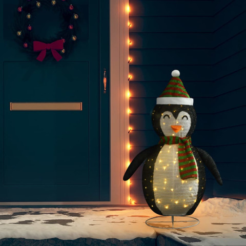 Décoration de Noël pingouin à LED Tissu de luxe 120 cm