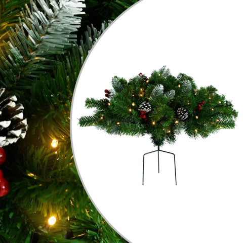  Arbre de Noël artificiel pré-éclairé d'allée vert 40 cm PVC