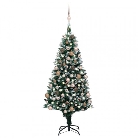  Arbre de Noël artificiel LED et boules et pommes de pin 180 cm