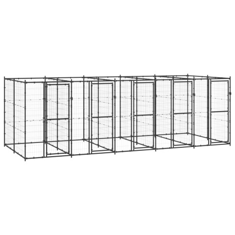 Chenil extérieur cage enclos parc animaux chien extérieur acier 12,1 m²  02_0000378