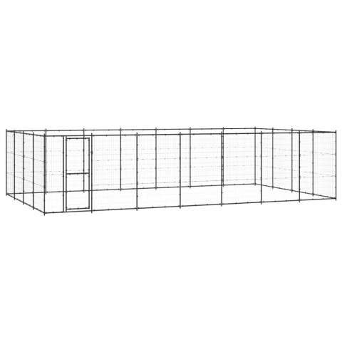 Chenil extérieur cage enclos parc animaux chien d'extérieur pour chiens acier 33,88 m²  02_0000370
