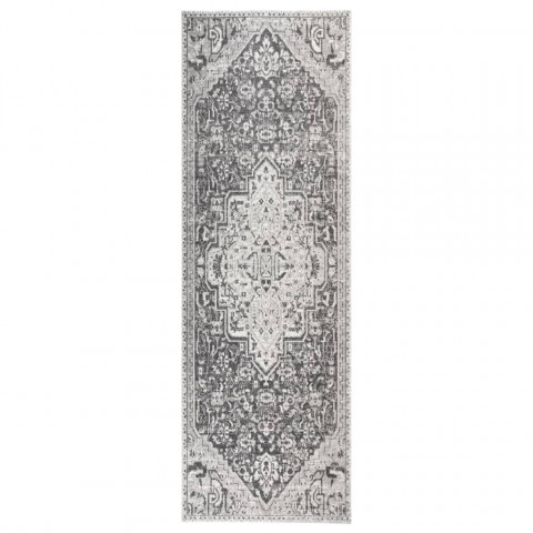 Tapis à tissage plat d'extérieur 80x250 cm gris clair