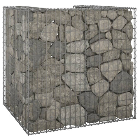 Mur en gabion pour poubelle acier galvanisé 110x100x110 cm