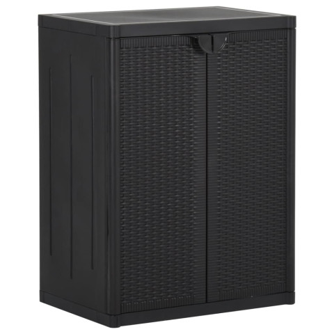 Armoire de rangement de jardin noir 65x45x88 cm pp rotin