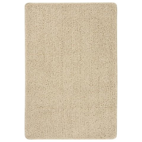 Tapis shaggy antidérapant crème 140x200 cm