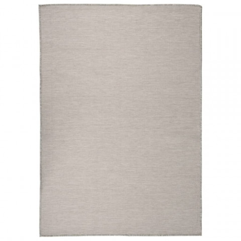 Tapis à tissage plat d'extérieur 160x230 cm taupe