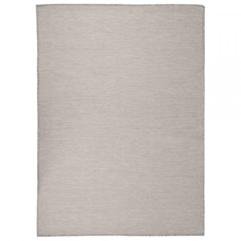 Tapis à tissage plat d'extérieur 200x280 cm taupe