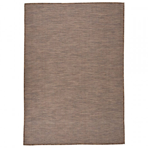 Tapis à tissage plat d'extérieur 160x230 cm marron