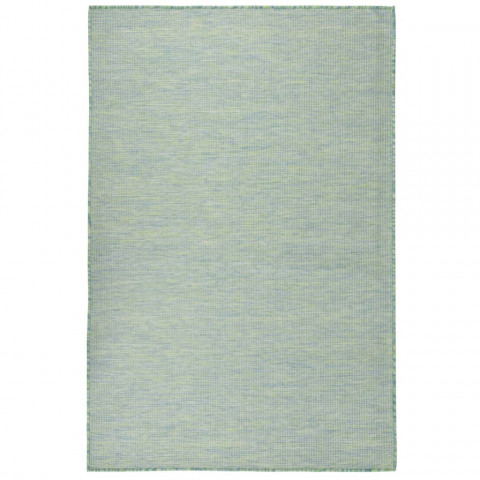 Tapis à tissage plat d'extérieur 120x170 cm turquoise