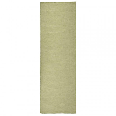 Tapis à tissage plat d'extérieur 80x250 cm vert