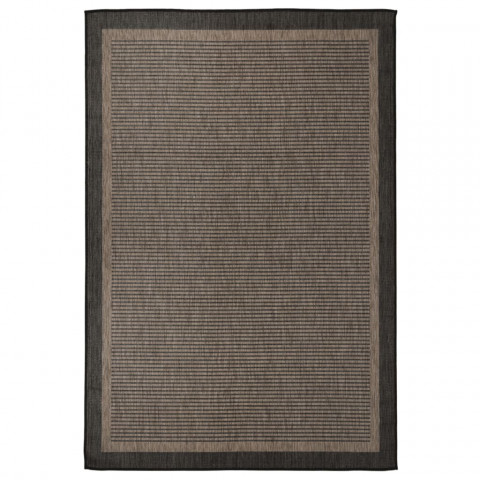 Tapis à tissage plat d'extérieur 160x230 cm marron foncé