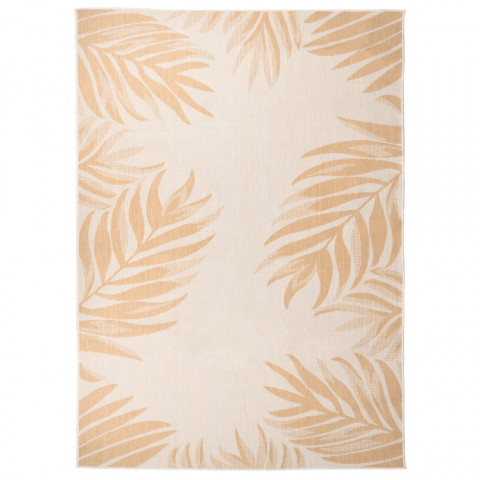 Tapis à tissage plat d'extérieur 120x170 cm motif de feuille