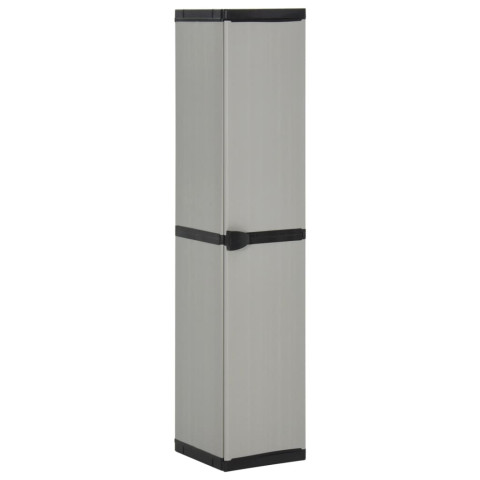 Armoire de rangement de jardin 3 étagères gris/noir 34x40x168cm