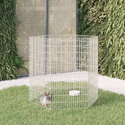 Cage à lapin 6 panneaux 54x100 cm fer galvanisé