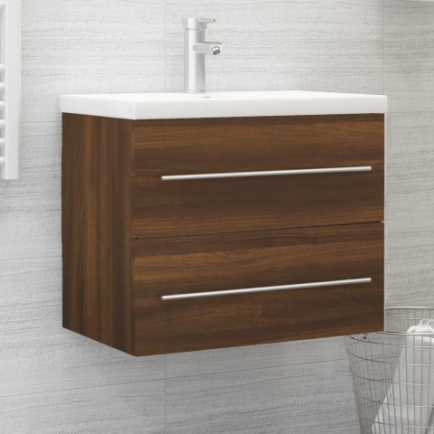 Armoire de lavabo chêne marron 60x38,5x48 cm bois d'ingénierie