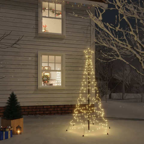  Sapin de Noël avec piquet Blanc chaud 200 LED 180 cm