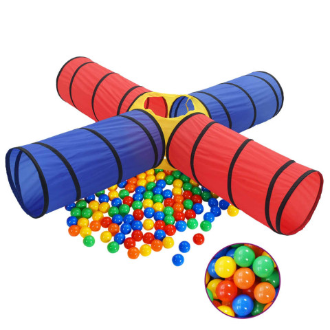 Tunnel de jeu pour enfants avec 250 balles multicolore