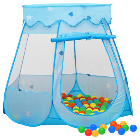 Tente de jeu pour enfants avec 250 balles bleu 102x102x82 cm