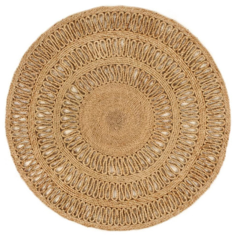 Tapis jute tressé à la main 90 cm rond