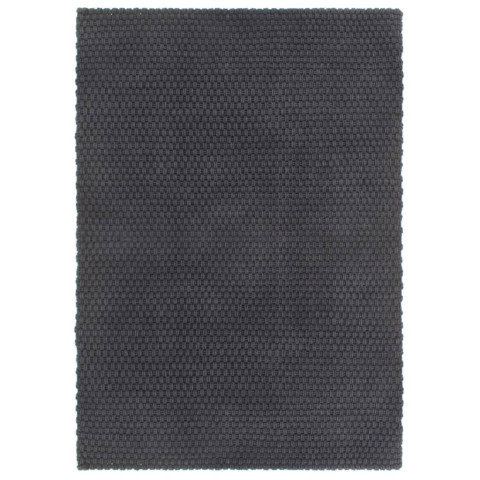 Tapis rectangulaire anthracite 180x250 cm coton