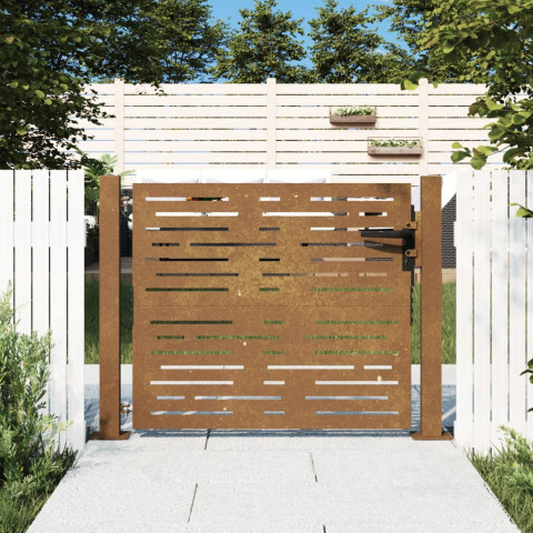 Portail de jardin 105x105 cm acier corten conception de carré