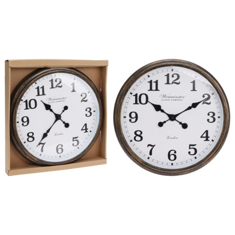 Horloge murale london blanc et marron